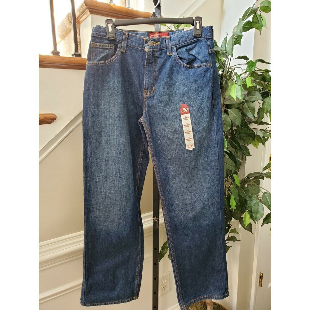 Arizona‎ Women's Denim Blue 100% Cotton Mid Rise Regular Fit Jeans Pants Size 18